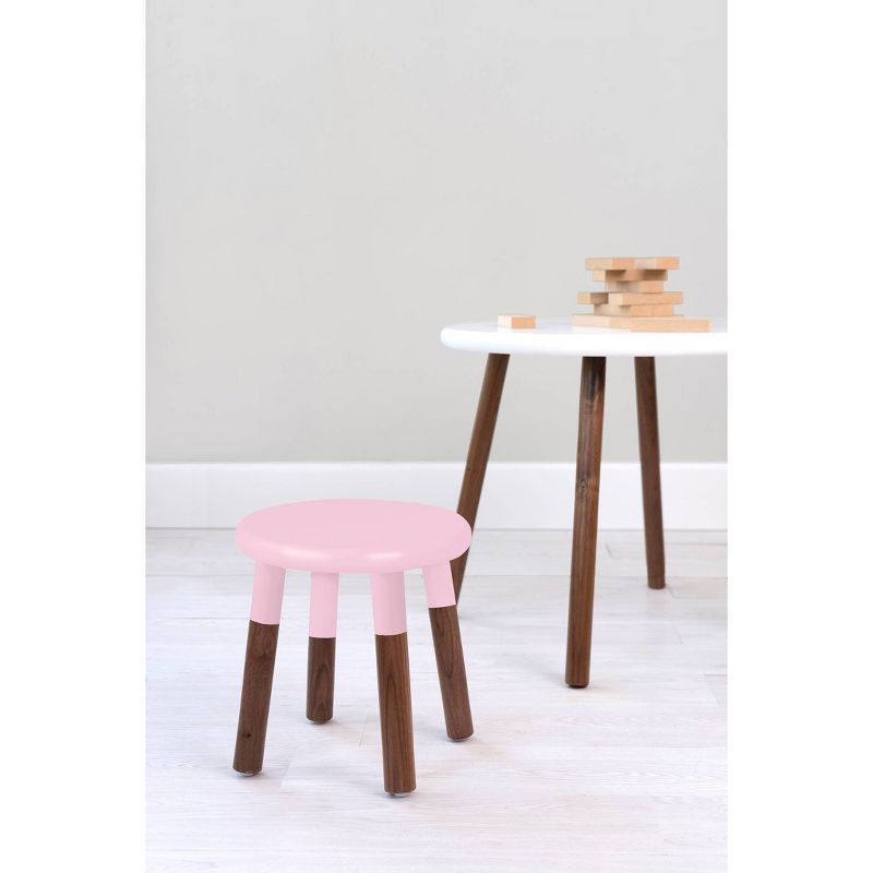 Set of 2 Peewee Wood Veneer Kids' Chairs Solid Walnut/Pink - Nico & Yeye