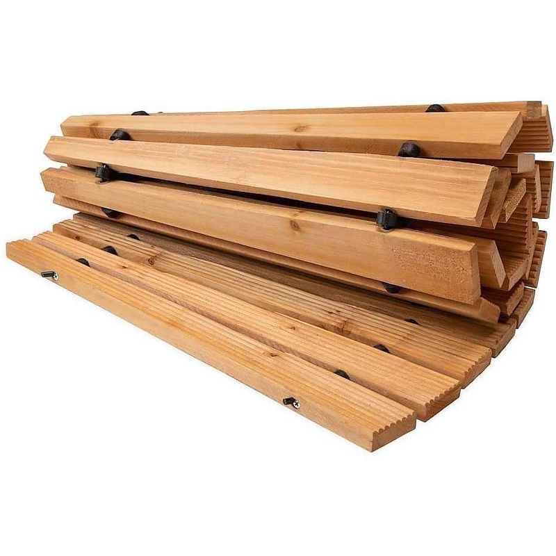 Plow & Hearth - Roll-Out Curved Hardwood Garden and Yard Pathway, 4'L x 18"W