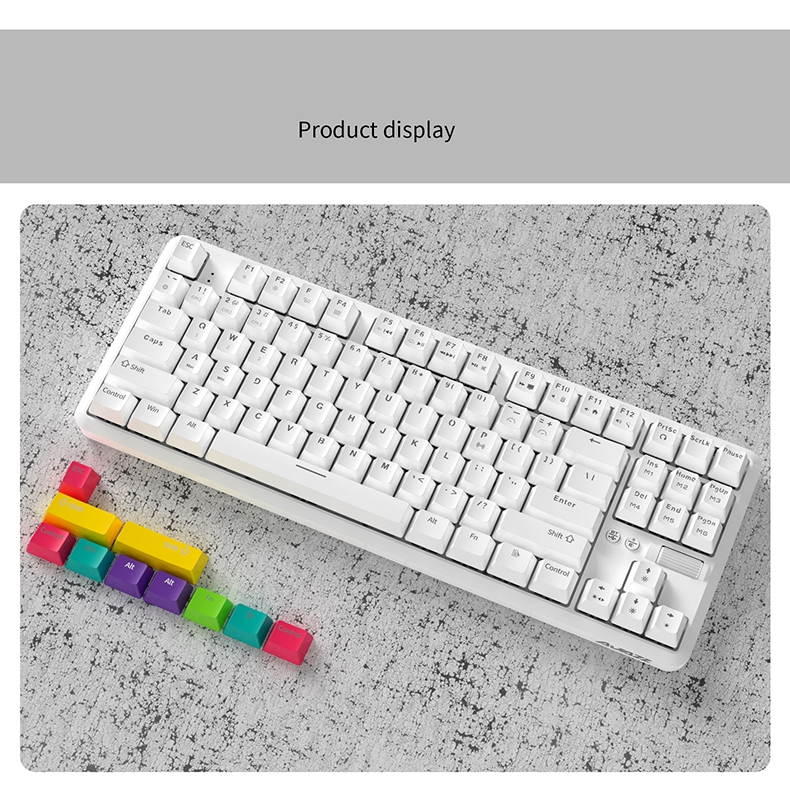 A-jazz  K870T Wired and Bluetooth Wireless Dual-mode Connectivity RGB Backlit TKL Mechanical Keyboard