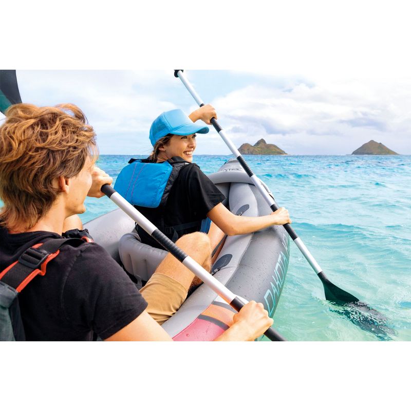 Intex Explorer 200 Inflatable 2 Person River Boat Raft Set with 2 Oars & Pump