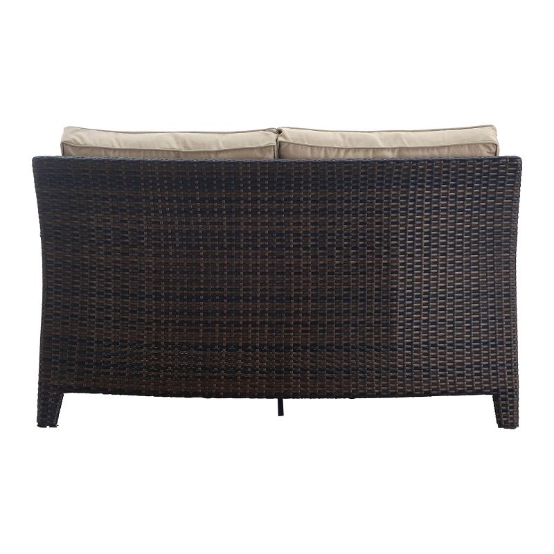 Tahoe Outdoor Three-Seater Sofa - Brown Wicker - Serta