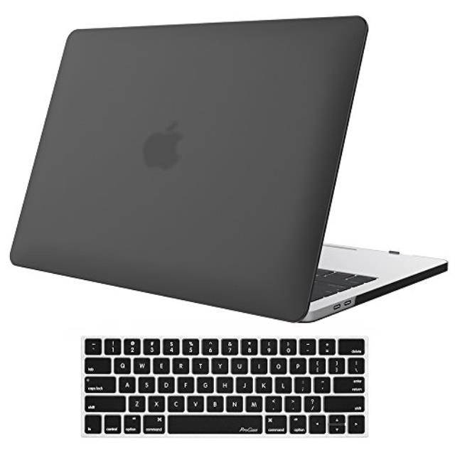 macbook pro 13 case 2017 & 2016 release a1706/a1708, procase hard case shell cover and keyboard skin cover for apple macbook pro 13 inch with/without touch bar and touch id black