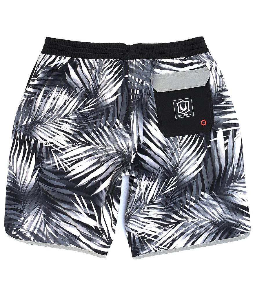 Redsand Palm Print 20#double; Outseam Volley Shorts