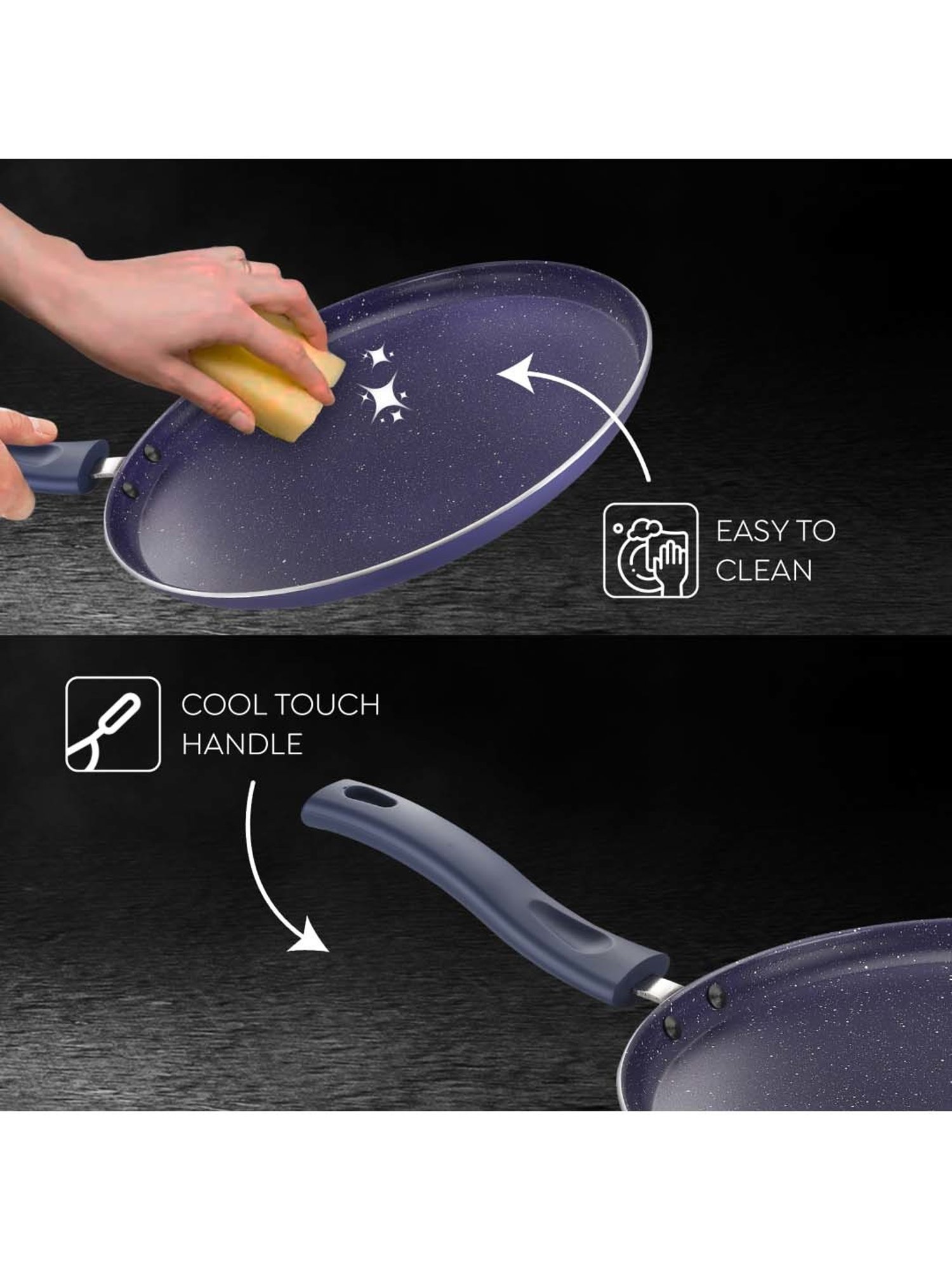 Prestige Ceraglide Ceramic Coating Blue Aluminium 28 cm Induction Non-Stick Tawa (1.1 L)