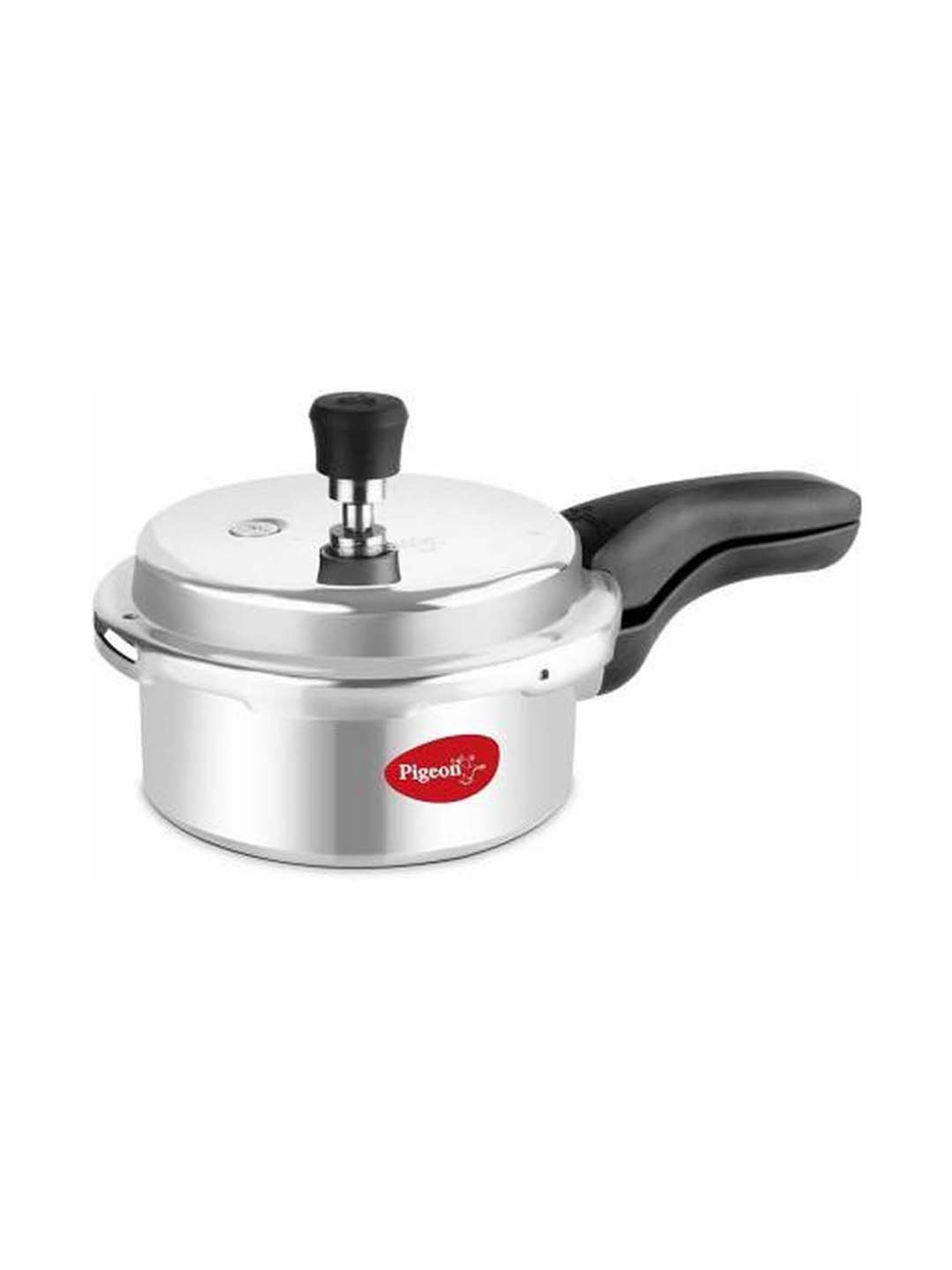 Pigeon Silver & Black Aluminium Pressure Cooker (2 L) - Set of 1