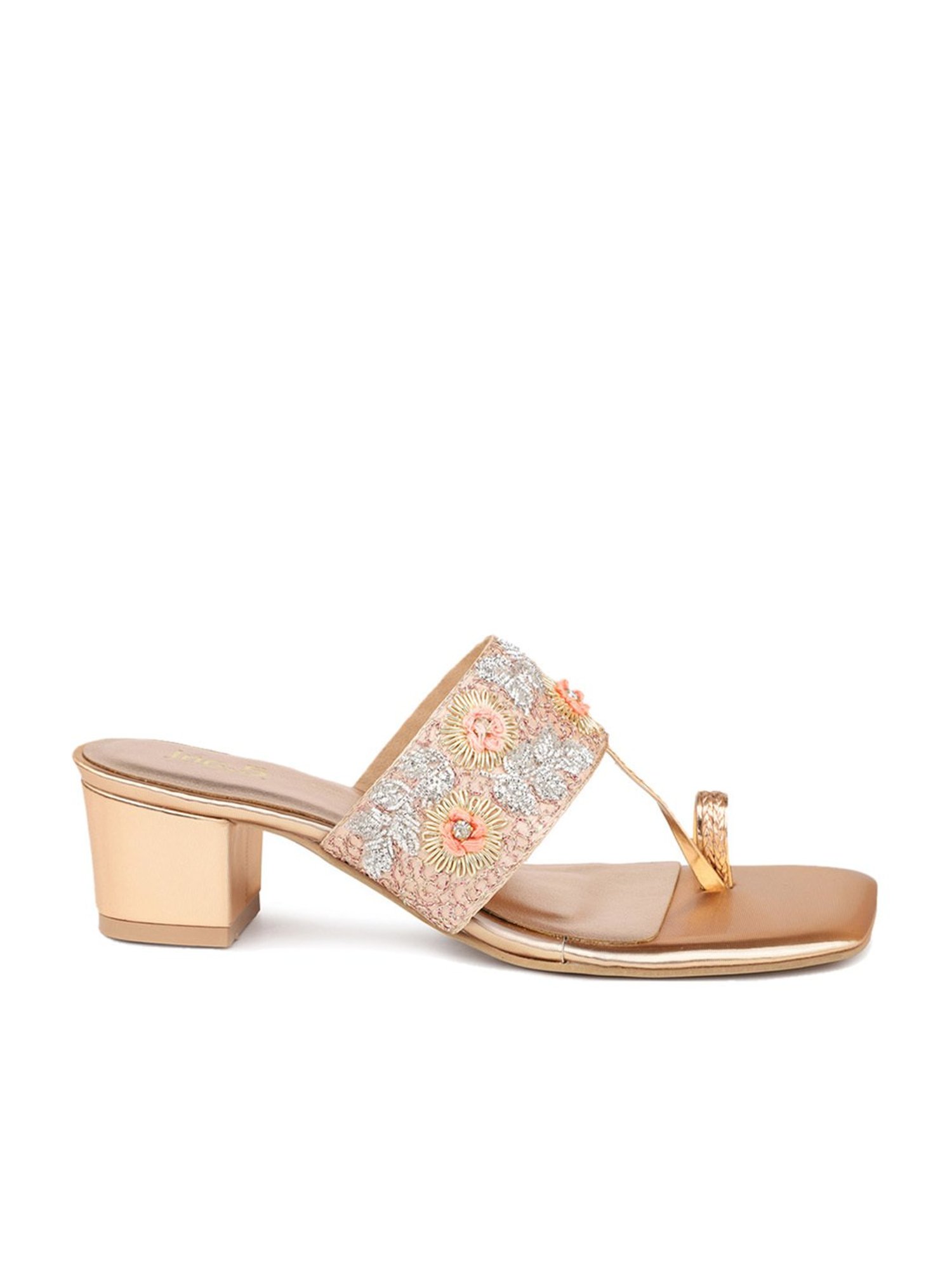 Inc.5 Women's Rose Gold Toe Ring Sandals