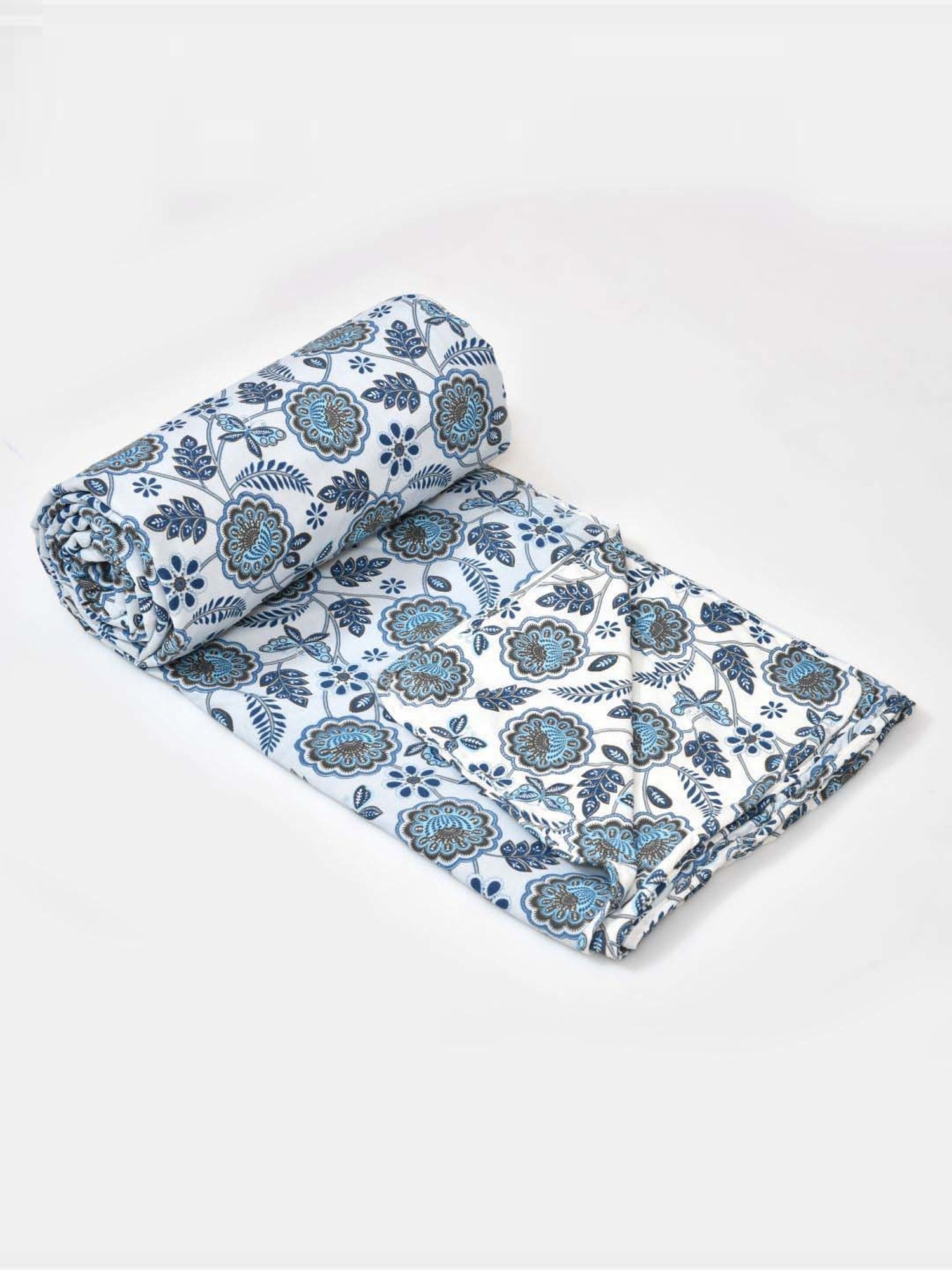 JaipurFabric Light Blue Cotton 150 GSM Reversible Ac Dohar