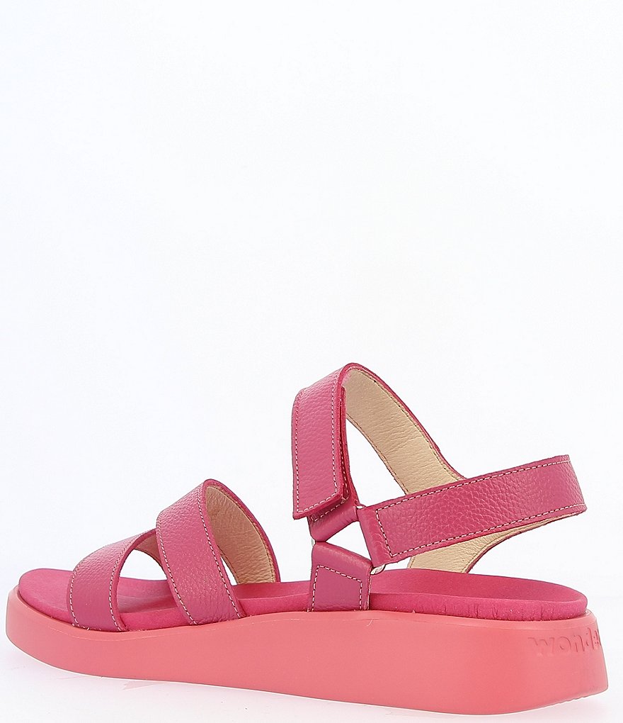 Wonders Peach Leather Lightweight Wedge Sandals