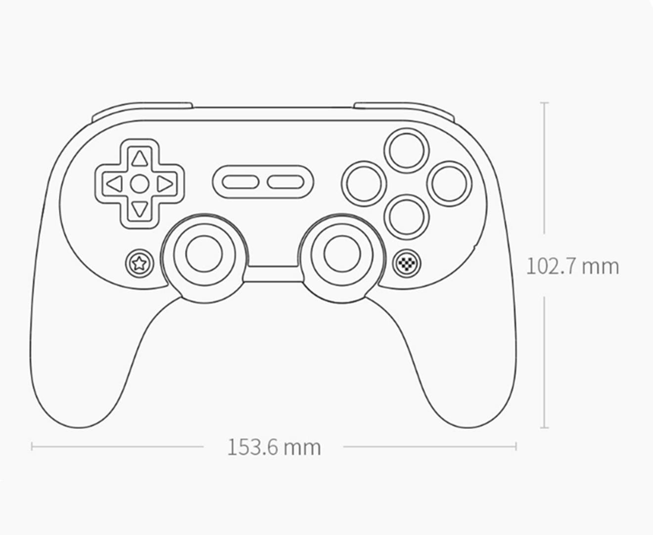 Select Mall Retro Simple Grip Wireless Bluetooth Grip Handle Suitable for PC Computer Android Game Machine Somatosensory-White