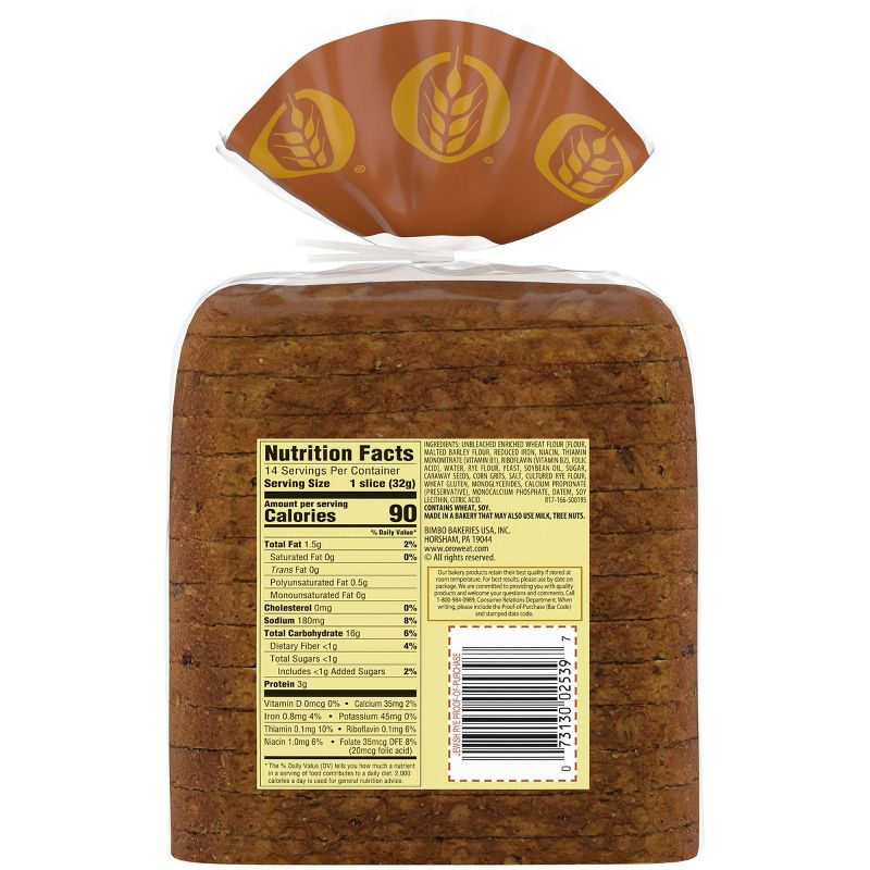 Oroweat Jewish Rye Bread - 16oz