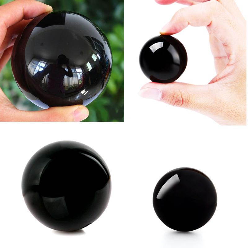 50mm Asian Rare Black Obsidian Sphere Large Crystal Ball Healing Stone
