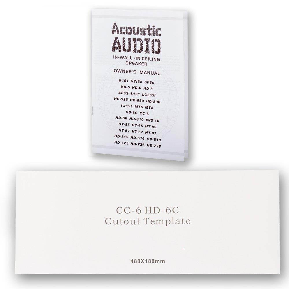 Acoustic Audio HD6c in-Wall Dual 6.5" Speakers Home Theater Surround Sound 2 Speaker Set