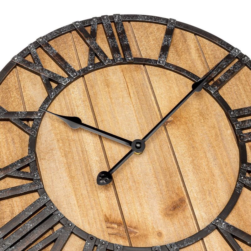 15.5" Wood Plank Dial with Raised Numbers Wall Clock - Westclox