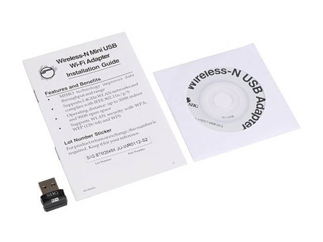 Siig Ieee 802.11N - Wi-Fi Adapter For Desktop Computer/Notebook