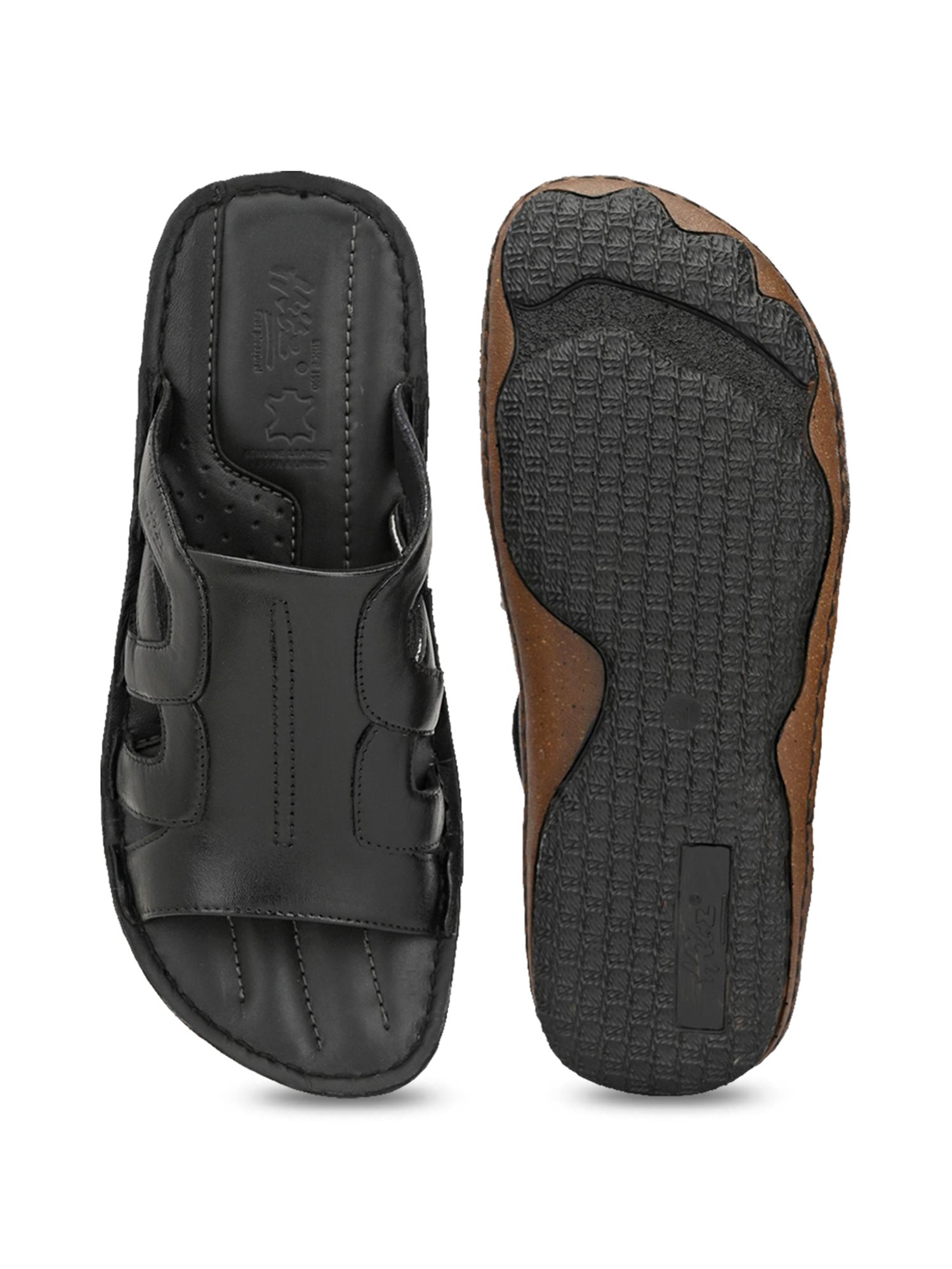 Hitz Men's Black Casual Sandals