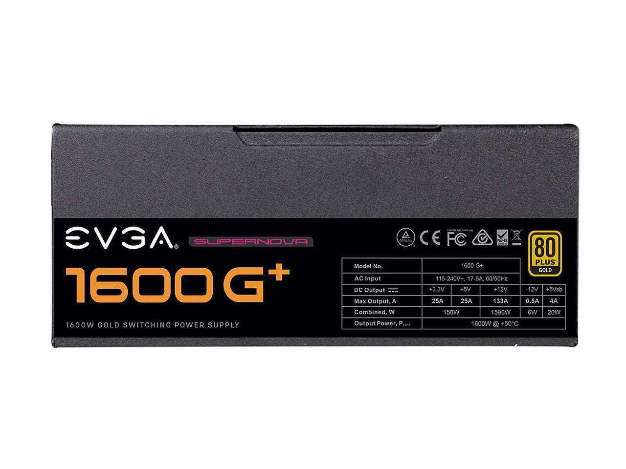 (openbox)EVGA SuperNOVA 1600 G+, 80+ GOLD 1600W, Fully Modular, 10 Year Warranty, Includes FREE Power On Self Tester, Power Supply