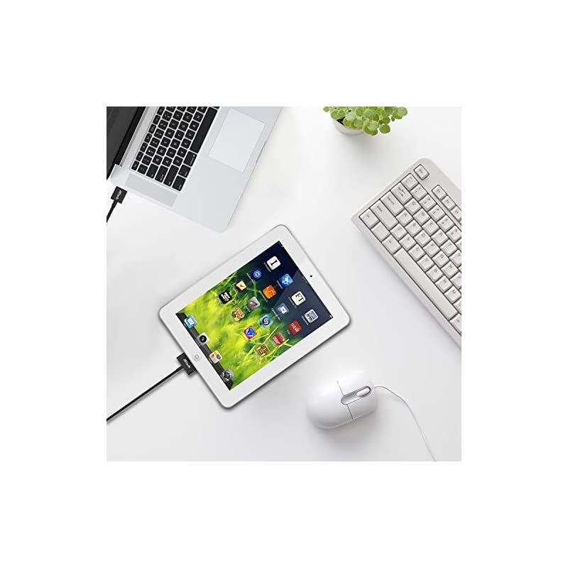 USB Sync and Charging Cable Compatible iPhone 4/4s, iPhone 3G/3GS, iPad 1/2/3, iPod, 3.3 Feet (Black)