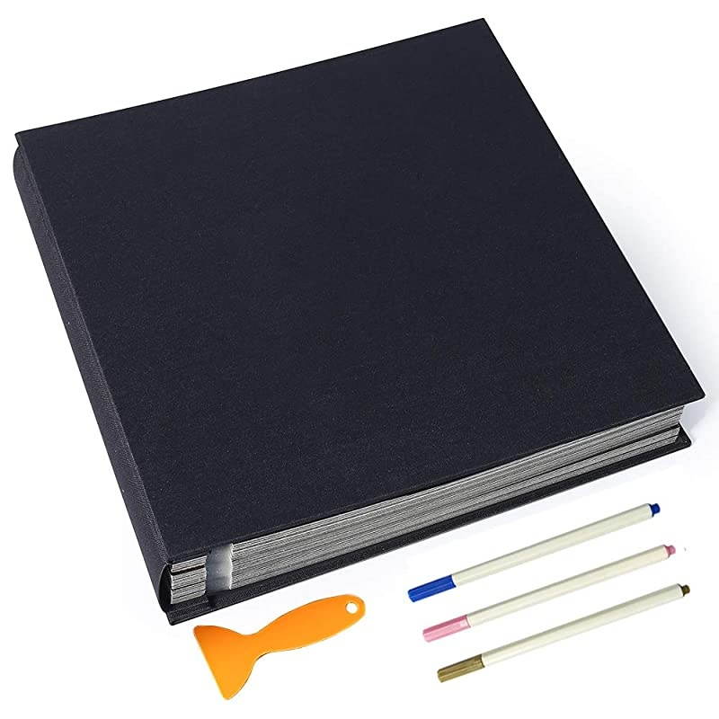 Album Self Adhesive 4x6 5x7 3x5 85x11 Scrapbook Magnetic Album DIY Scrap Book Length 13 x Width 128 Inches with A Metallic Pen