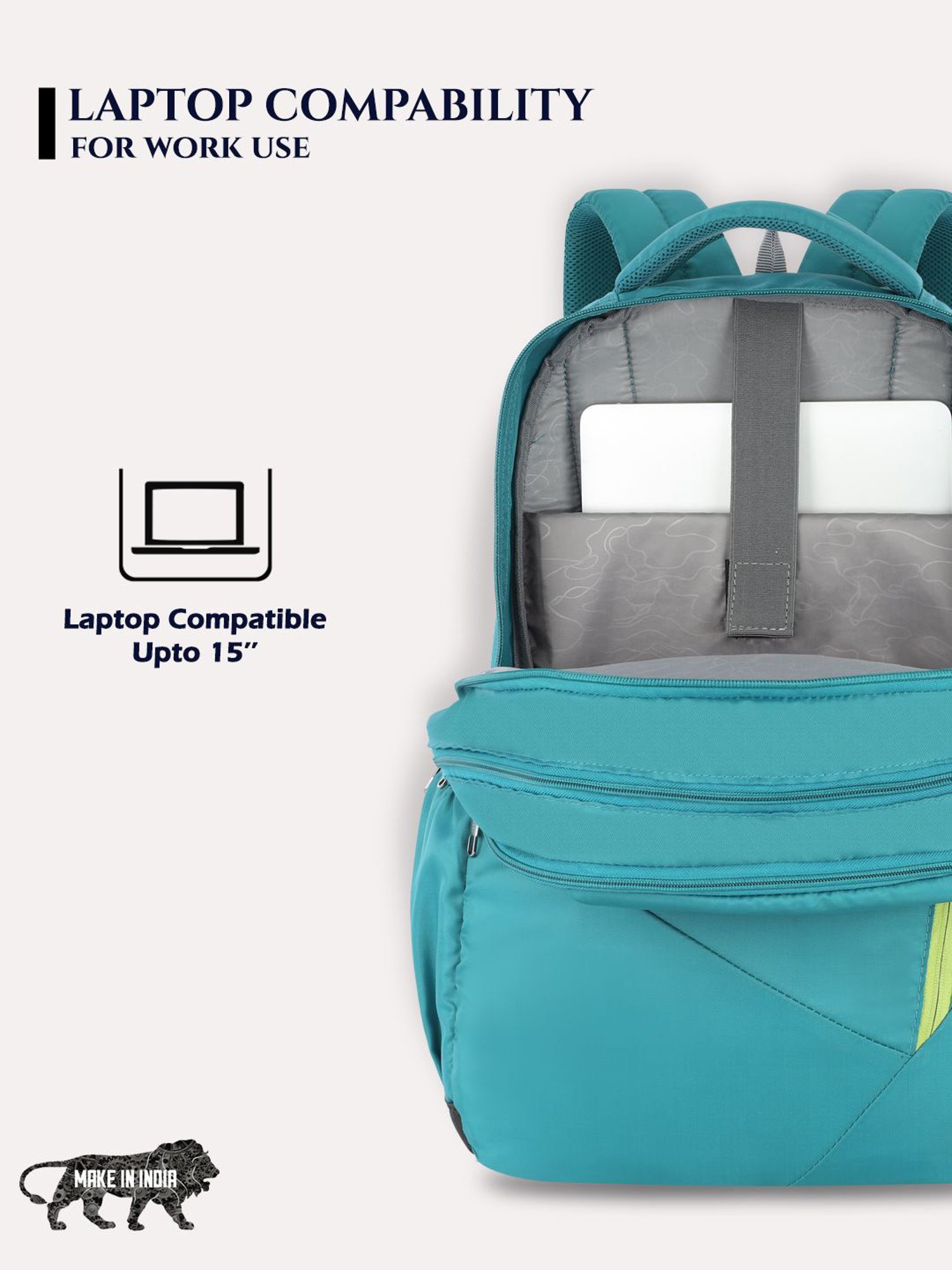 Lavie Sport Astro 36L Anti-theft Laptop Backpack For Men & Women (Teal)