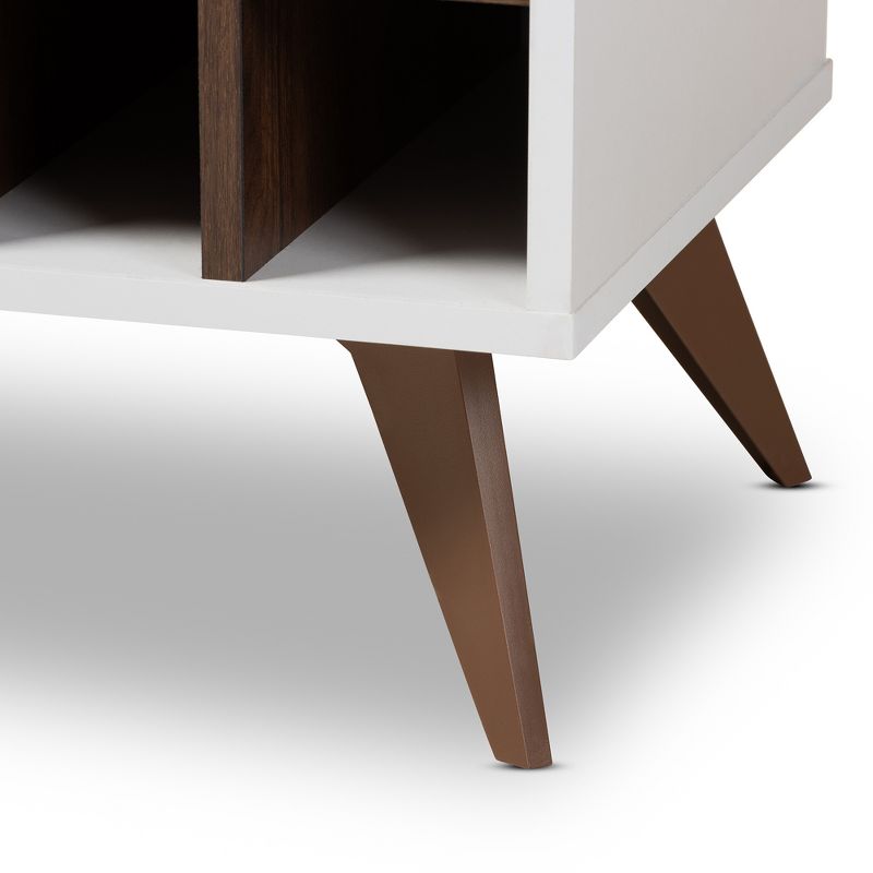 Pietro Finished Wine Cabinet White/Brown - BaxtonStudio