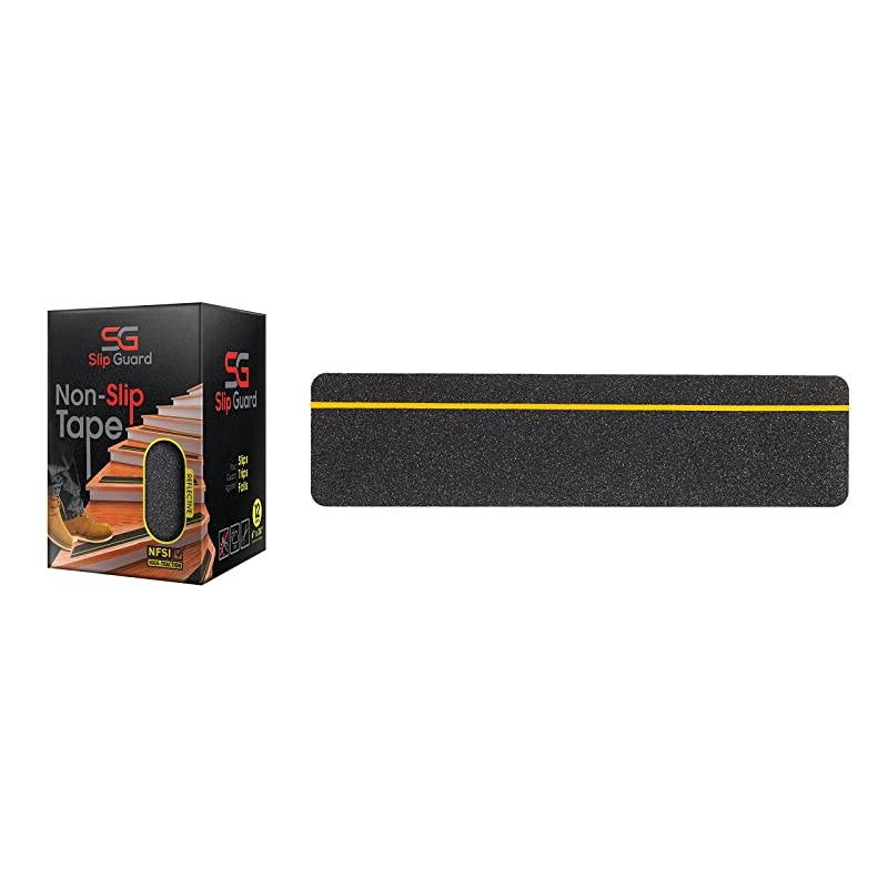 NonStair Tape Indoor Outdoor Waterproof Safety Steps 6 x 24 50 Grit Reflective Yellow 12 Pack