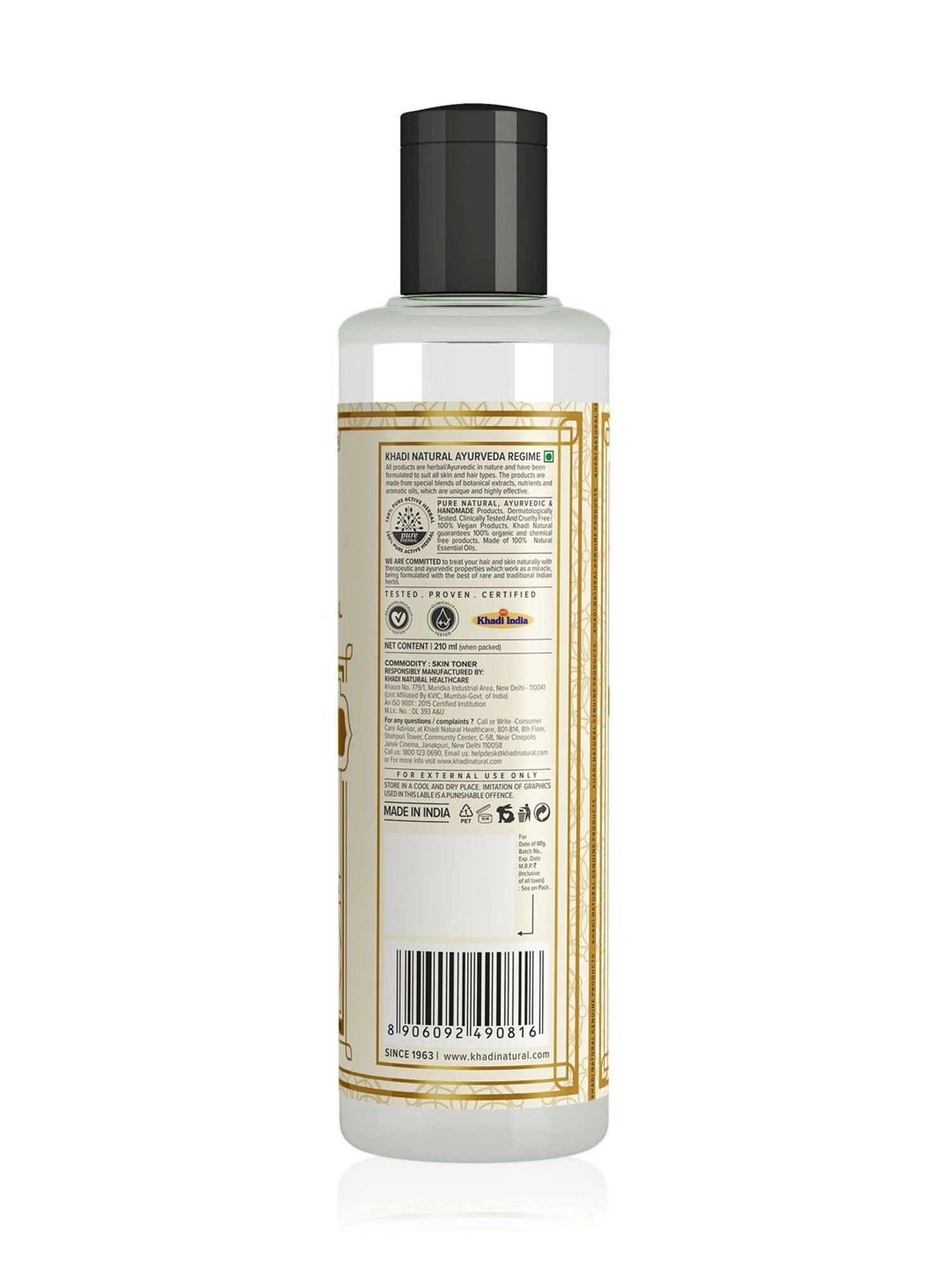 Khadi Natural Rose Water Skin Toner - 210 ml
