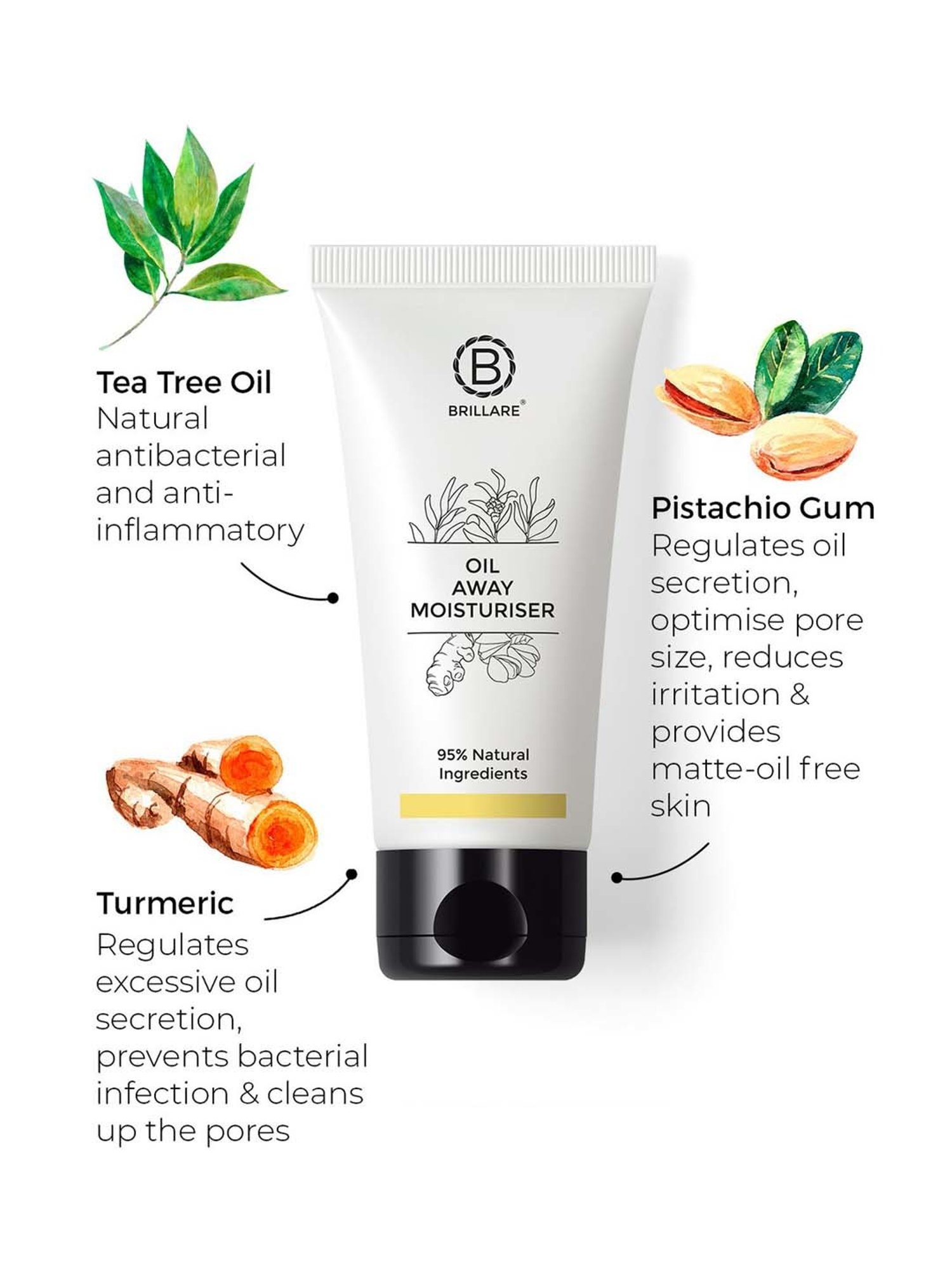 Brillare Oil Away Moisturiser for Oily & Acne Prone Skin - 50 ml