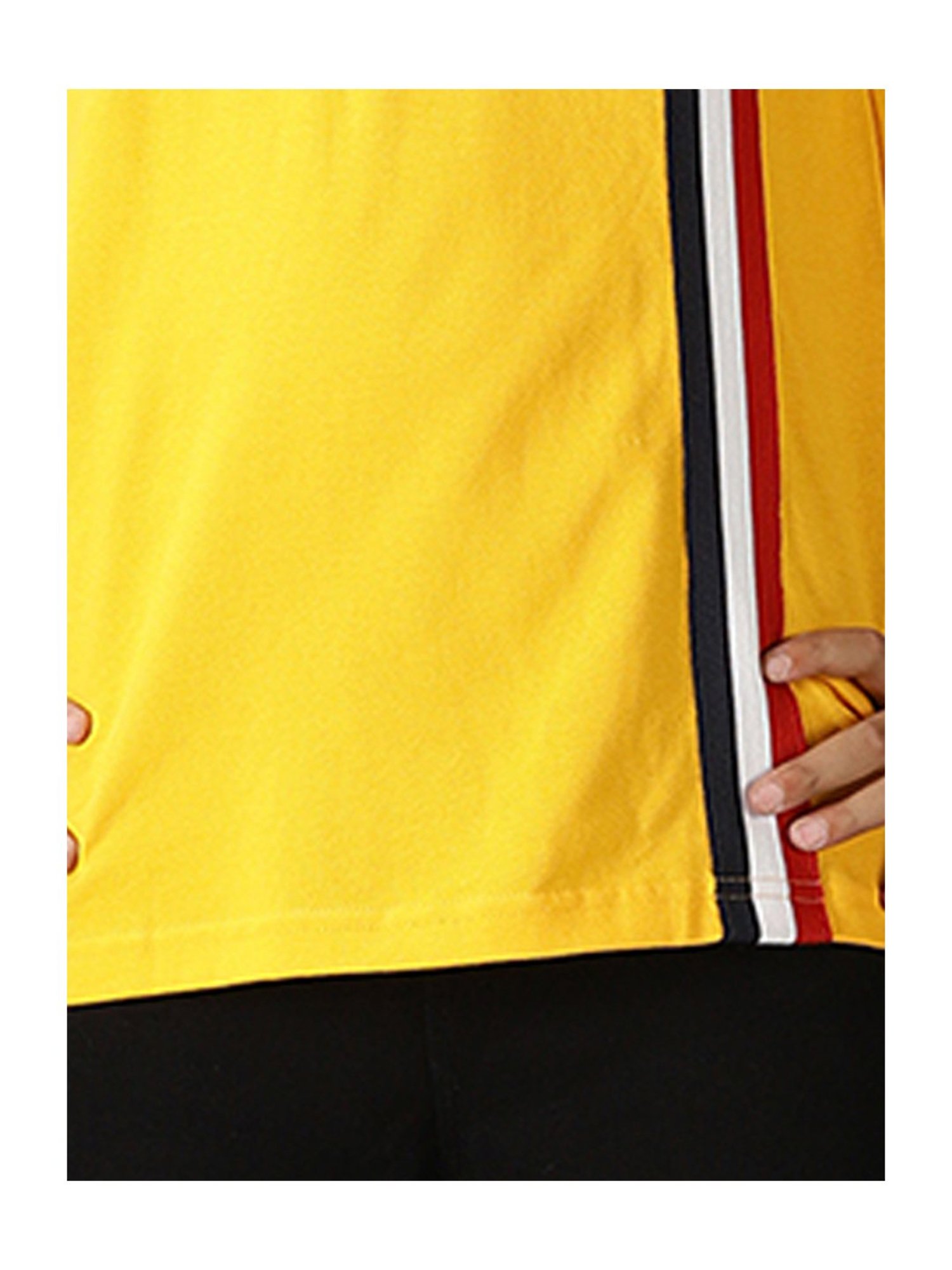 Kiddopanti Kids Yellow & Black Printed Polo T-Shirt with Jeans