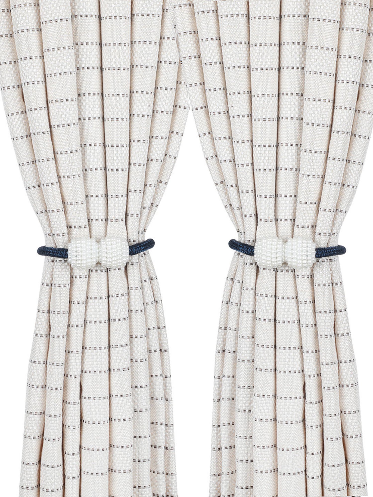 Romee Blue Polyester Solid Curtain Tie and Hold Backs