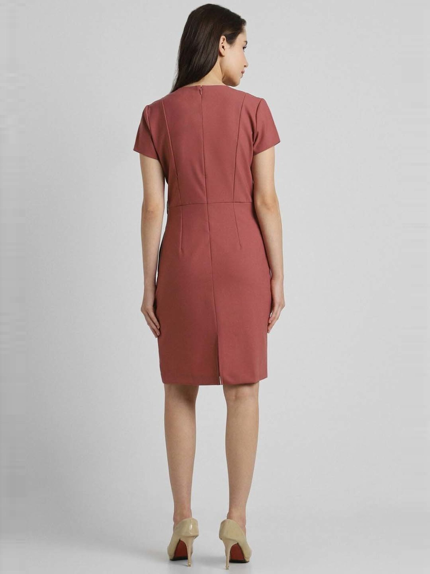Allen Solly Pink Shift Formal Dress