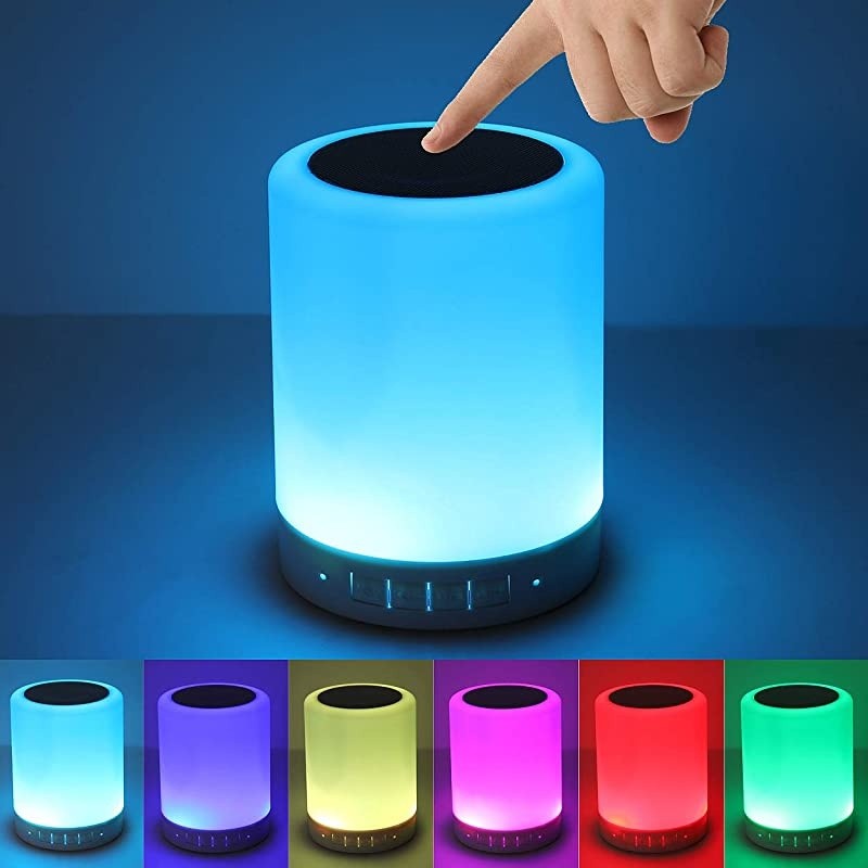 Speaker Night Lights Portable Wireless Speakers Smart Touch Discoloration LED LightOutdoor Speakers Best Gifts for GirlBoyBaby