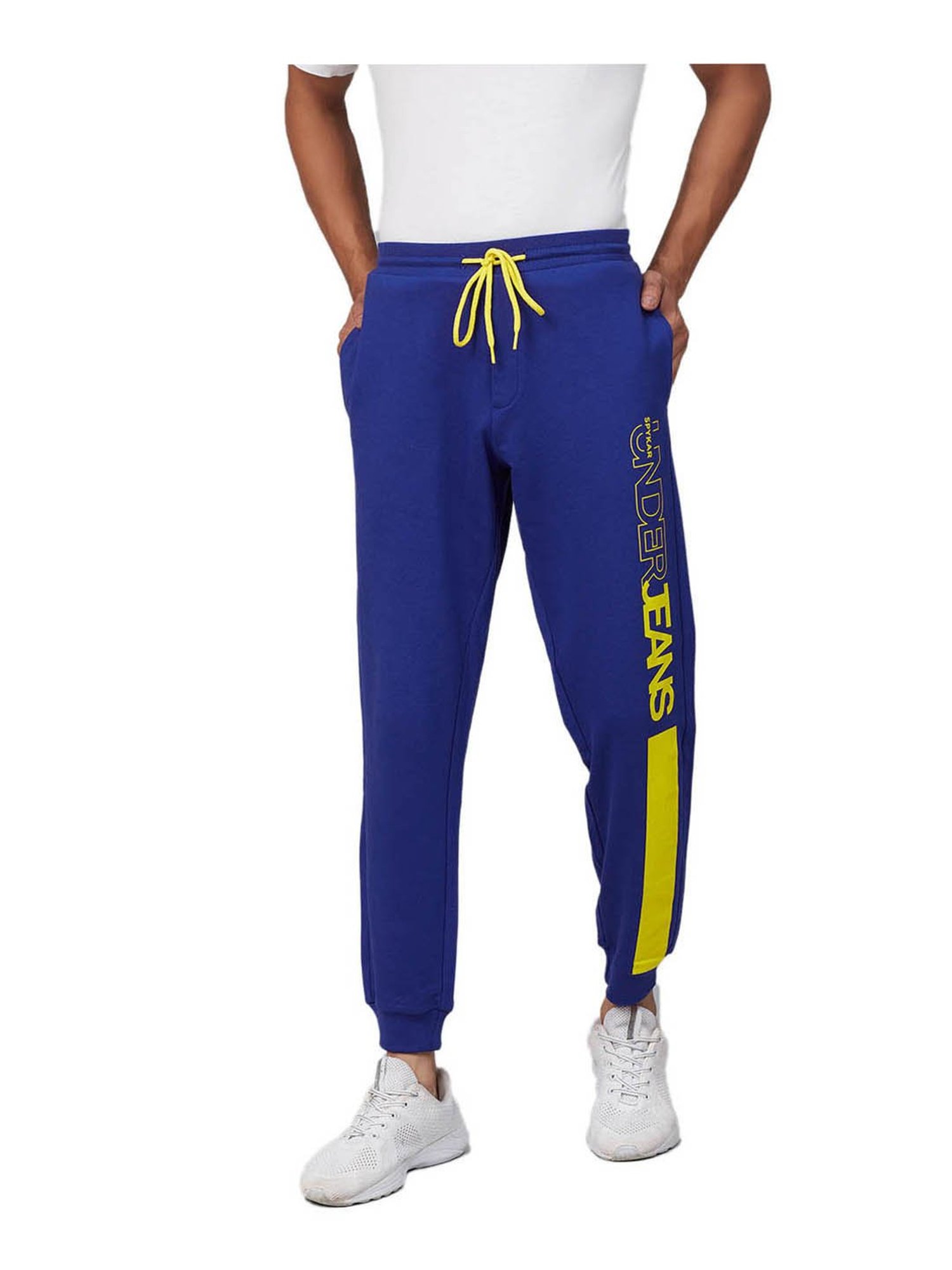 UnderJeans by Spykar Blue Printed Joggers