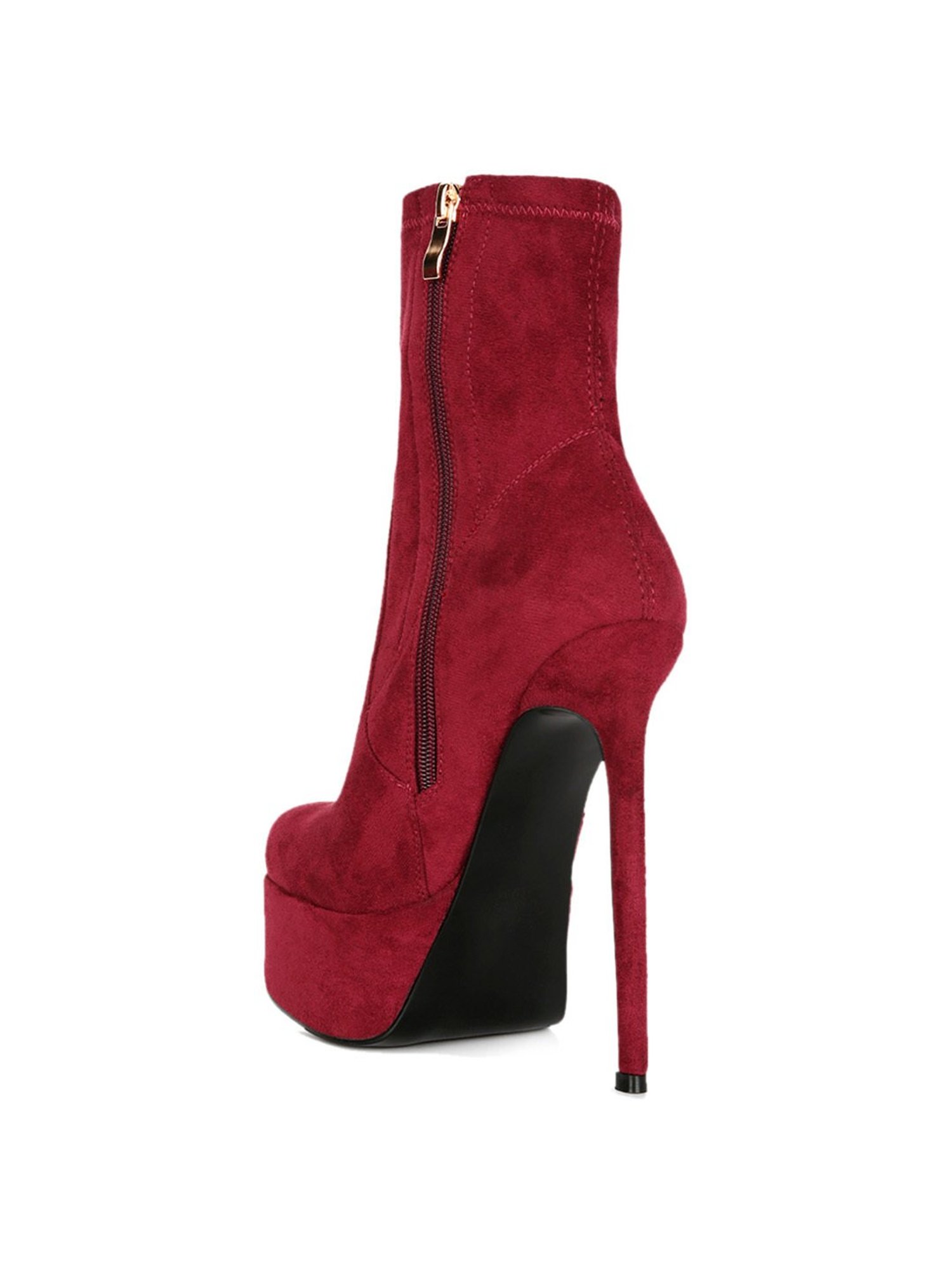 London Rag Women's Burgundy Stiletto Booties