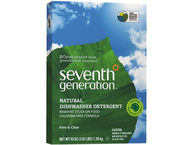 Seventh Generation 22150 Free & Clear Automatic Dishwashing Powder, Non-Toxic, 45 oz. Box