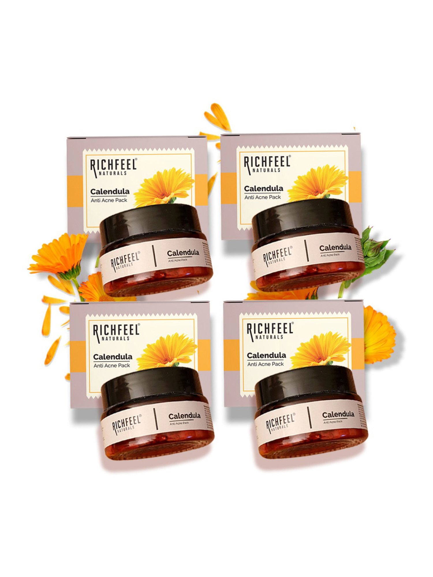 Richfeel Calendula Anti Acne Pack - Pack of 4