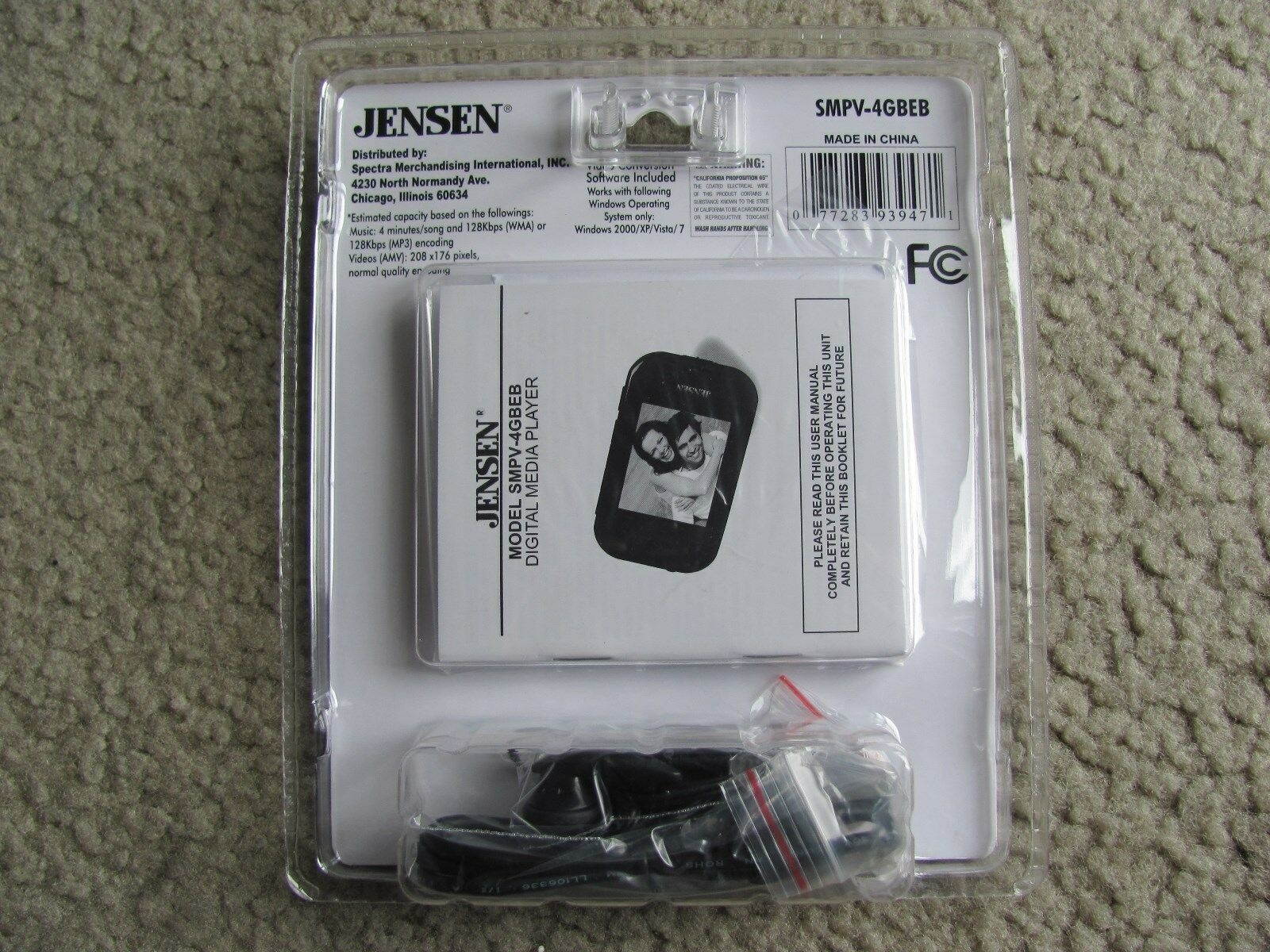 Jensen SMPV-4GBEB 4GB Portable Digital Media Player
