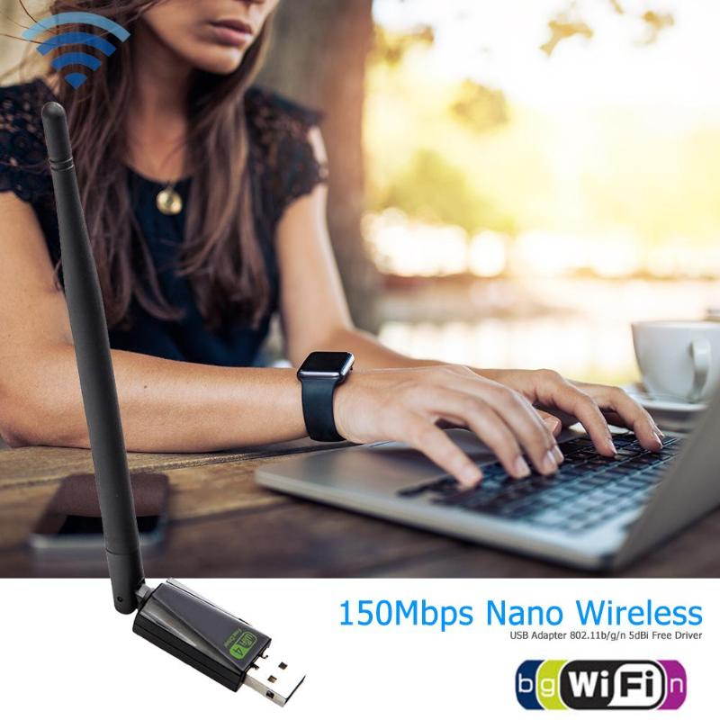 1 pcs USB2.0 Networking Card Wireless WiFi Adapter Dongle 150Mbps Lan Network Card Receiver With Antenna