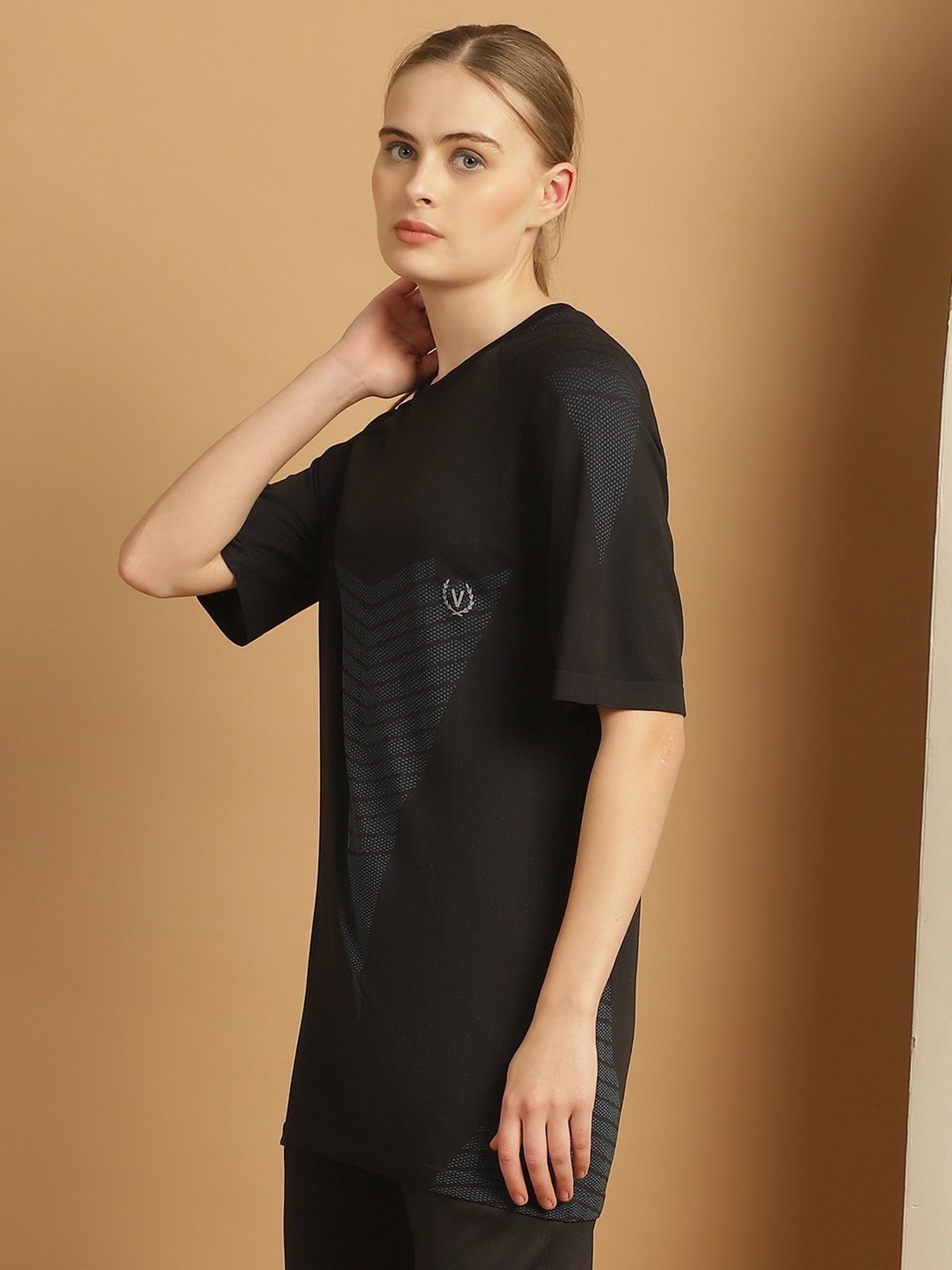 Vimal Jonney Black Printed Sports T-Shirt