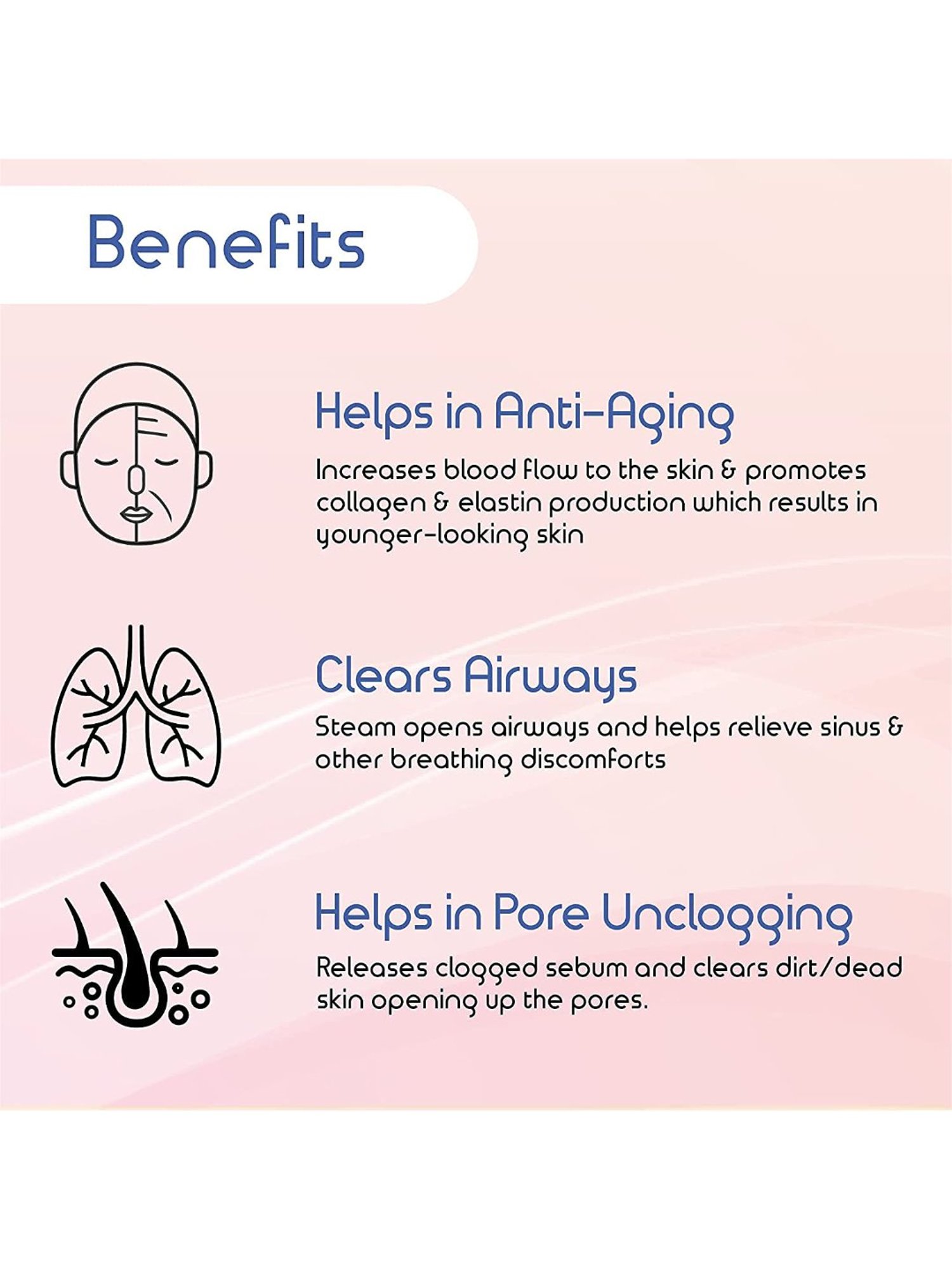 Mievida 3-in-1 Steam Inhaler Vaporizer and Facial Steamer for Cough and Cold (Blue)