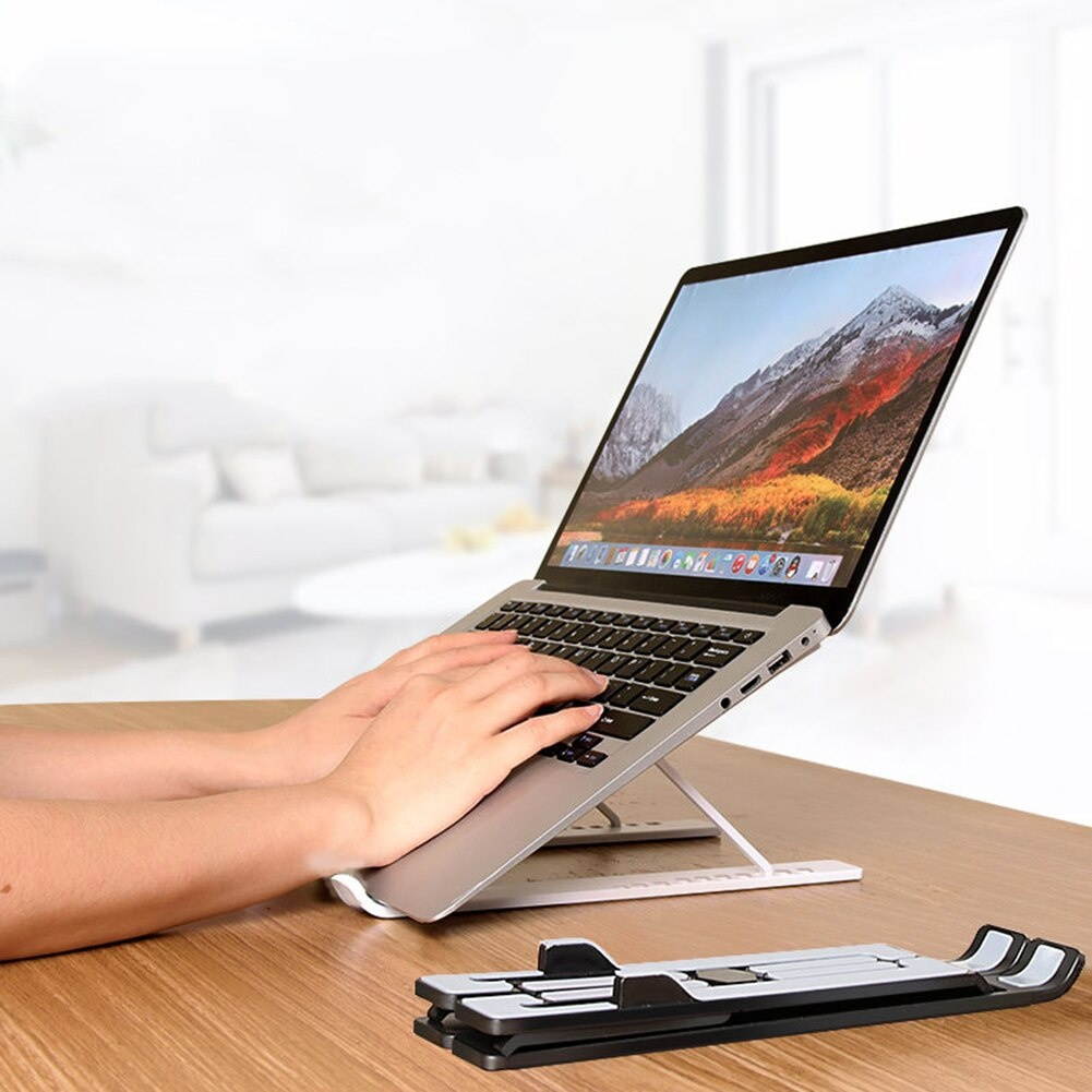 Newest Notebook Laptop Holder Stand Adjustable Height Foldable Computer Bracket Cradle Lifting Cooling Holder with Non slip Pad