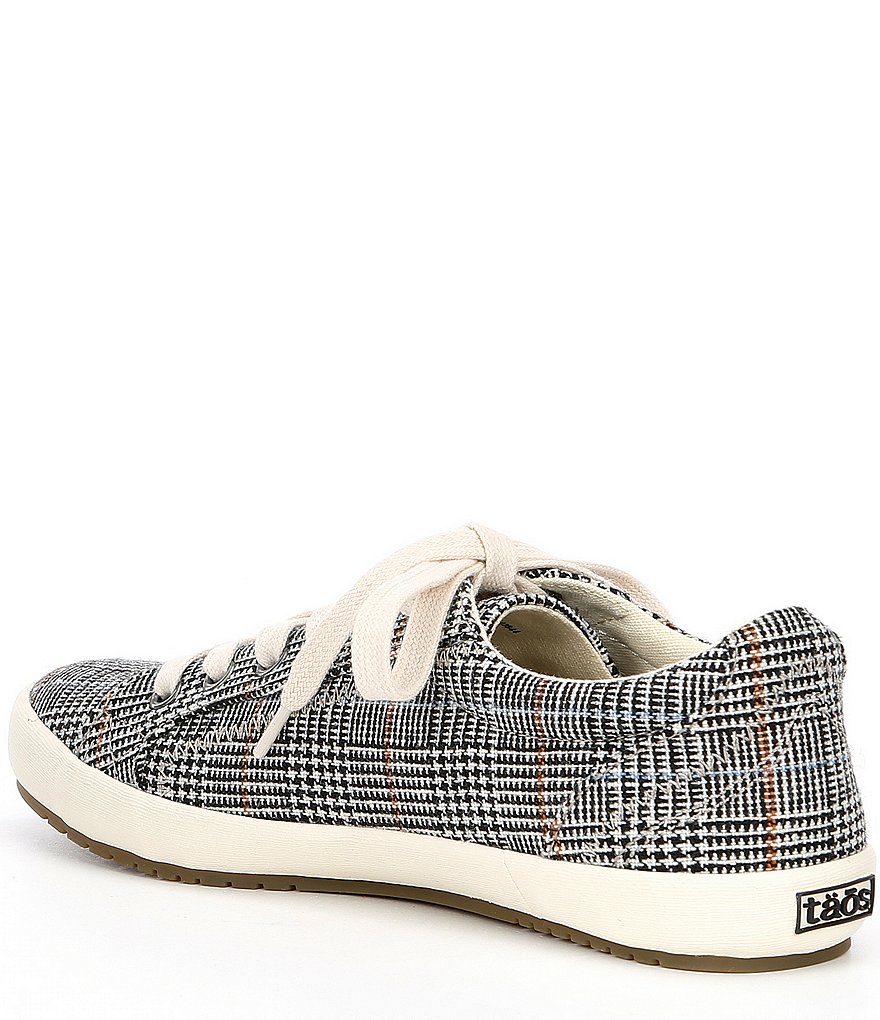 Taos Footwear Star Plaid Print Washed Canvas Lace-Up Sneakers