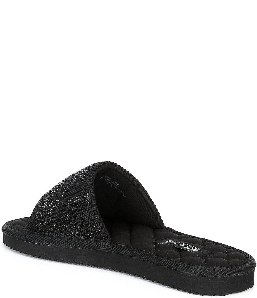 MICHAEL Michael Kors Janis Logo Print Rhinestone Embellished Slides