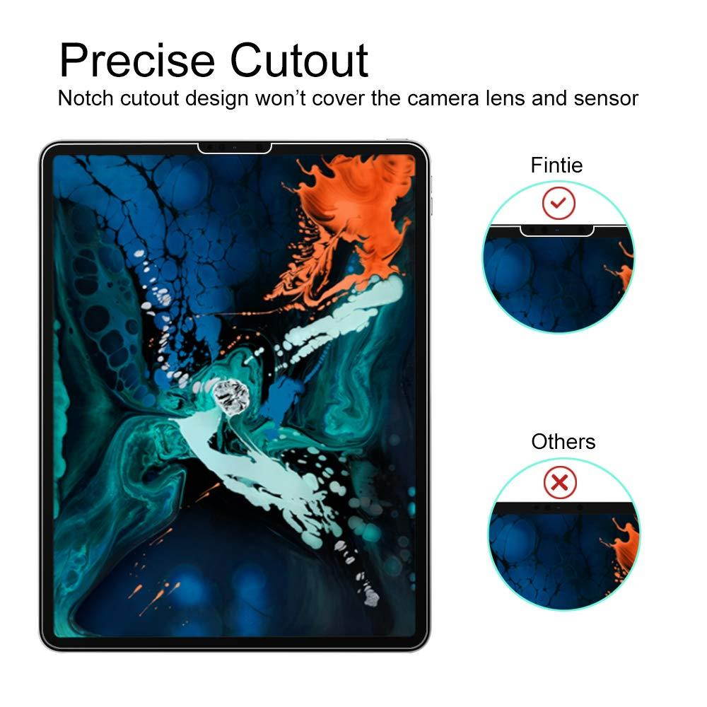 Fintie Tempered Glass Screen Protector for iPad Pro 12.9 3rd Gen 2018, [Support Face ID] Anti Scratch Premium HD Clear 9H Hardness for All Screen iPad Pro 12.9 inch 2018