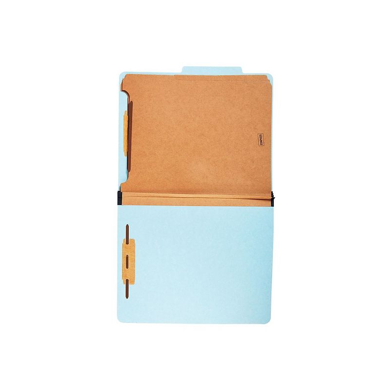 Staples Classification Folders 2/5-Cut Top Tab Ltr 3 Dividers Lt Bl 20/BX 614437