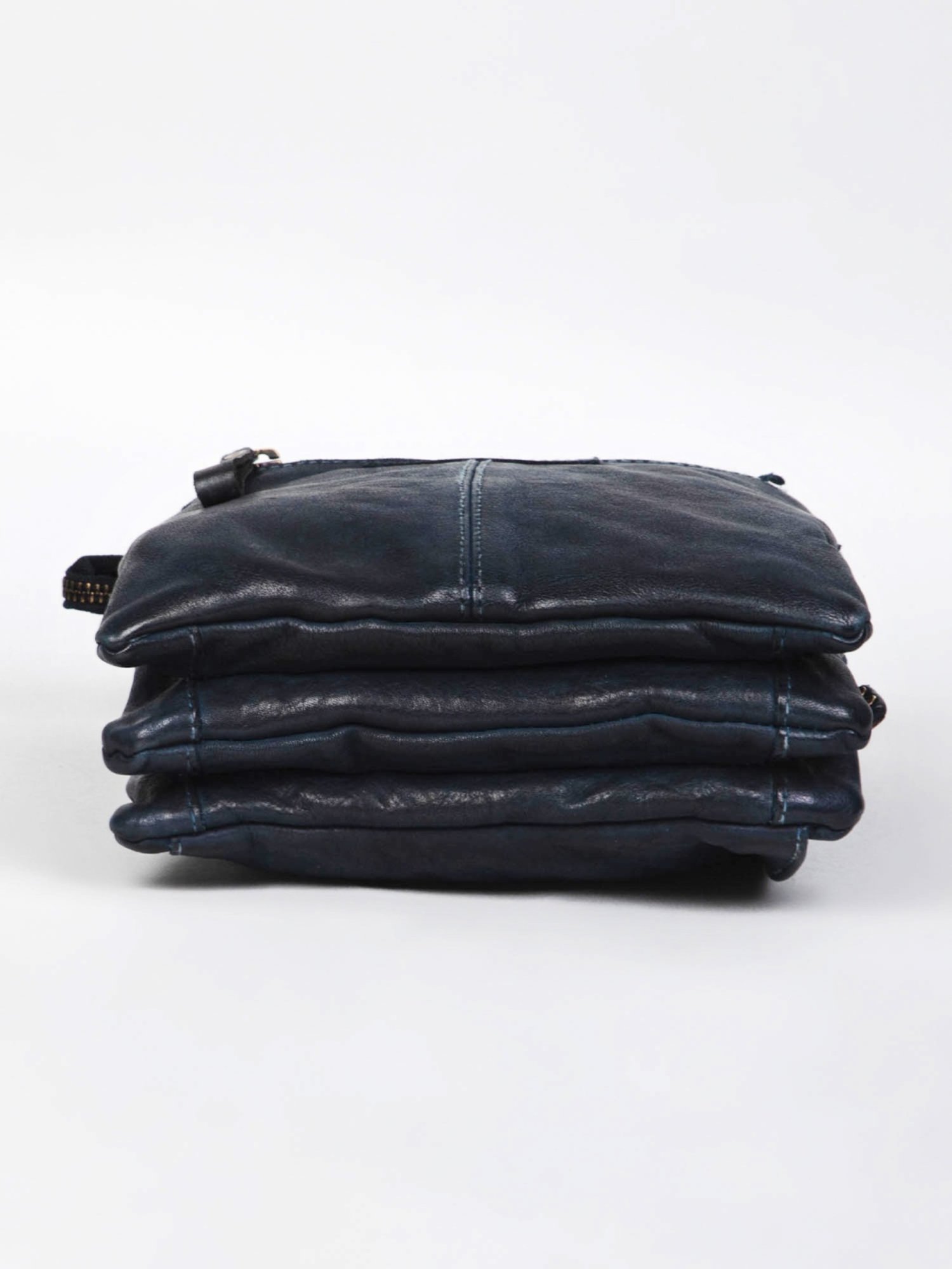 HiLEDER Brown Textured Small Leather 12 inch Cross Body Bag