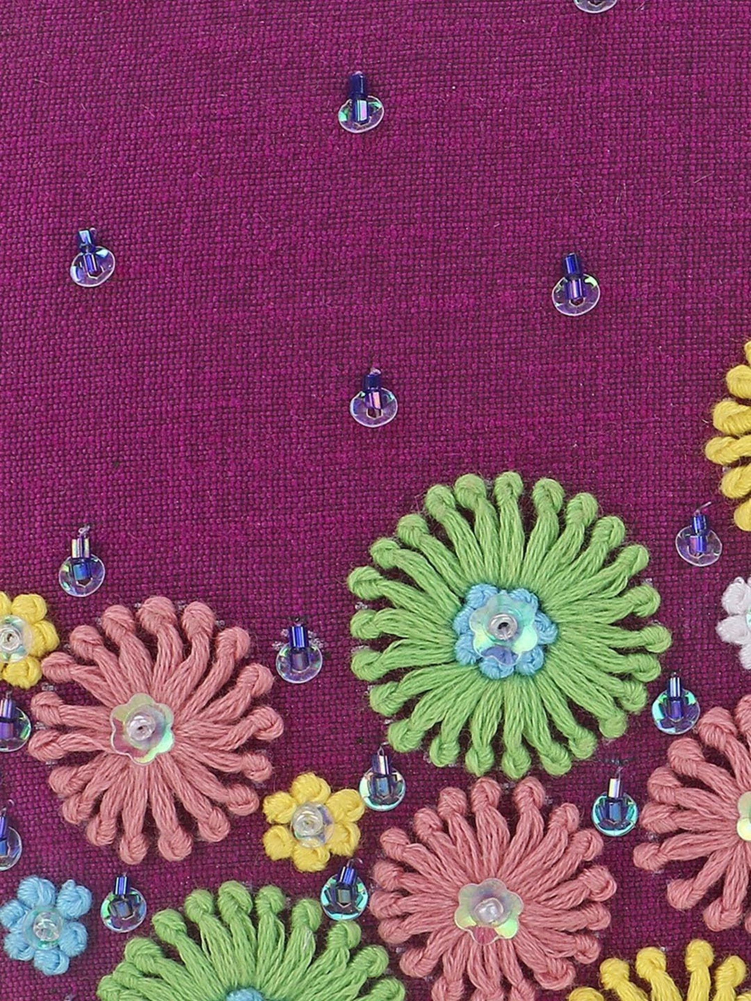 Spice Art Purple Embroidered Medium Clutch