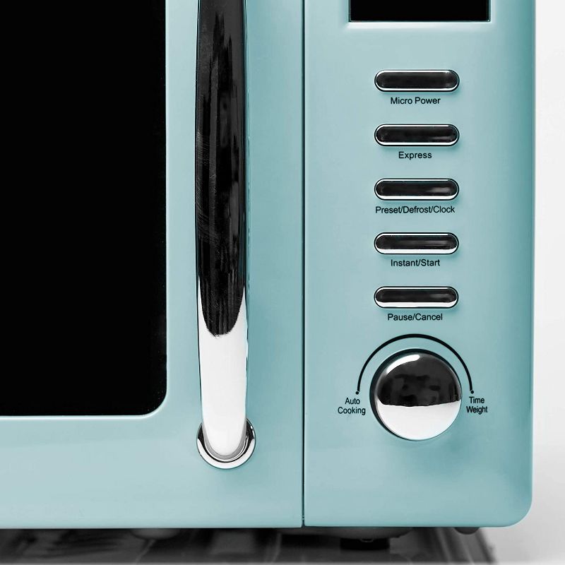 Haden 75031 Heritage Vintage Retro 0.7 Cubic Foot/20 Liter 700 Watt Countertop Microwave Oven Kitchen Appliance with Turntable, Turquoise Blue