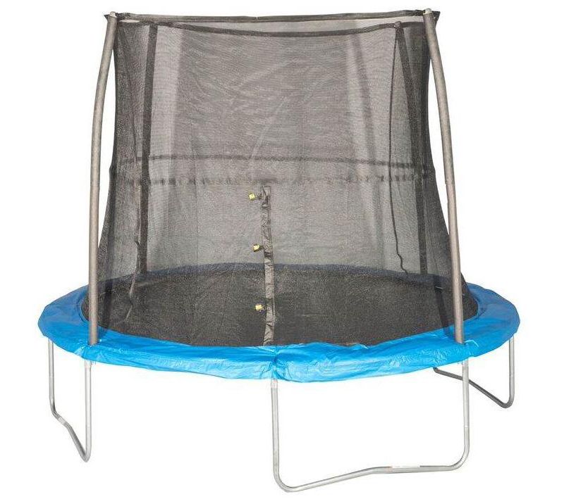 JumpKing 10 Foot Outdoor Trampoline  78sqft & Safety Net Enclosure, Blue JK10VC1