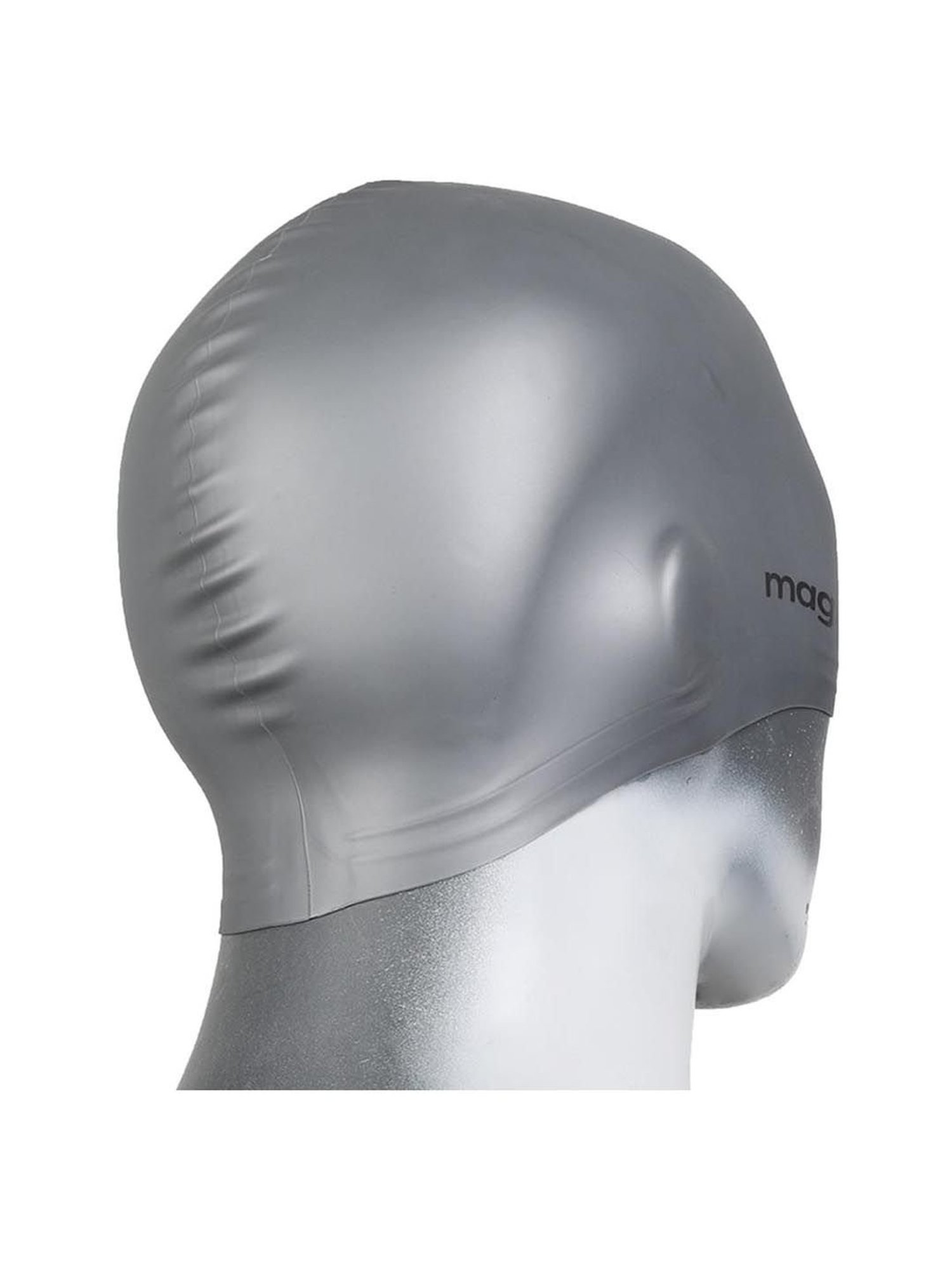 MagFit Silver Plain Silicone Swimming Cap