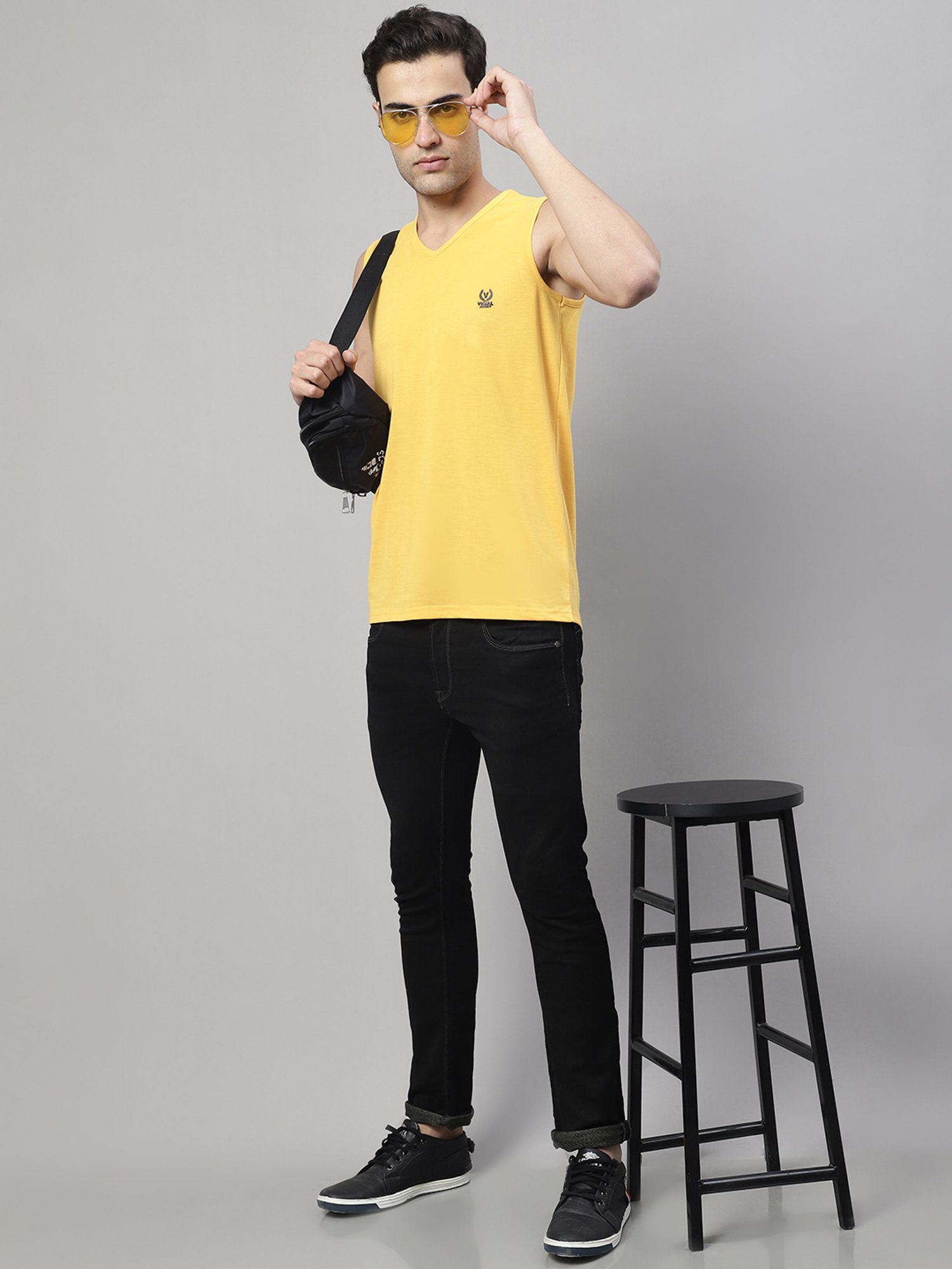 Vimal Jonney Multicolor Regular Fit Sleeveless Lounge T-Shirt - Pack of 3